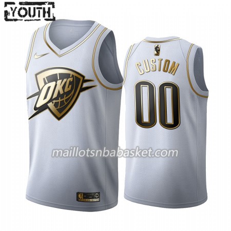 Maillot Enfant Oklahoma City Thunder Personnalisable 2019-20 Nike Blanc Golden Edition Swingman
